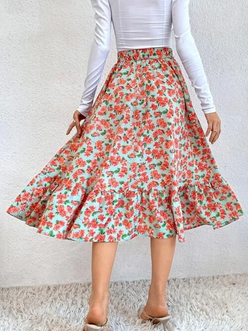 printed-ruffle-hem-midi-skirt