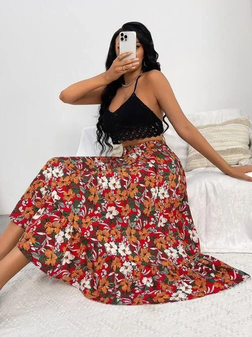 printed-ruffle-hem-midi-skirt