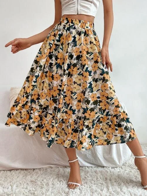 printed-ruffle-hem-midi-skirt