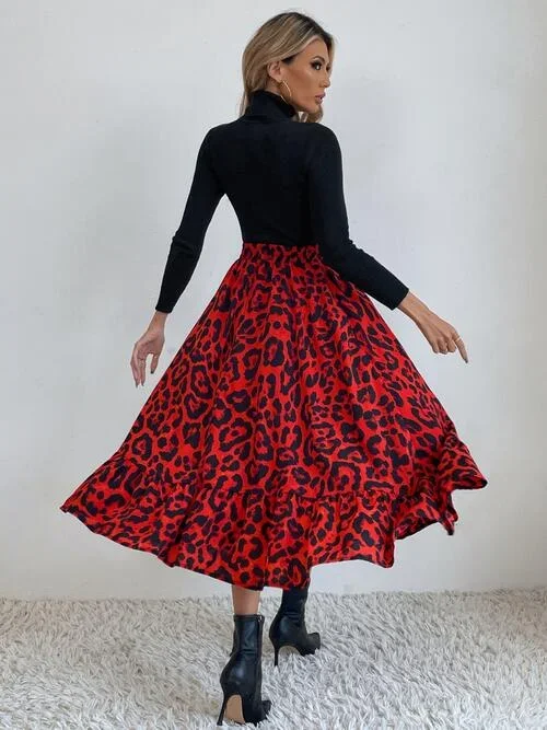 printed-ruffle-hem-midi-skirt