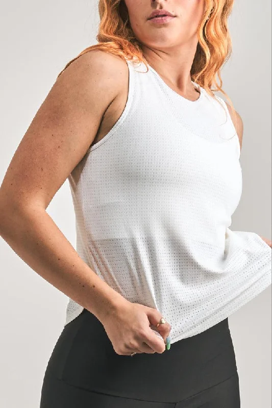 White Bball Mesh - Muscle Back Tank