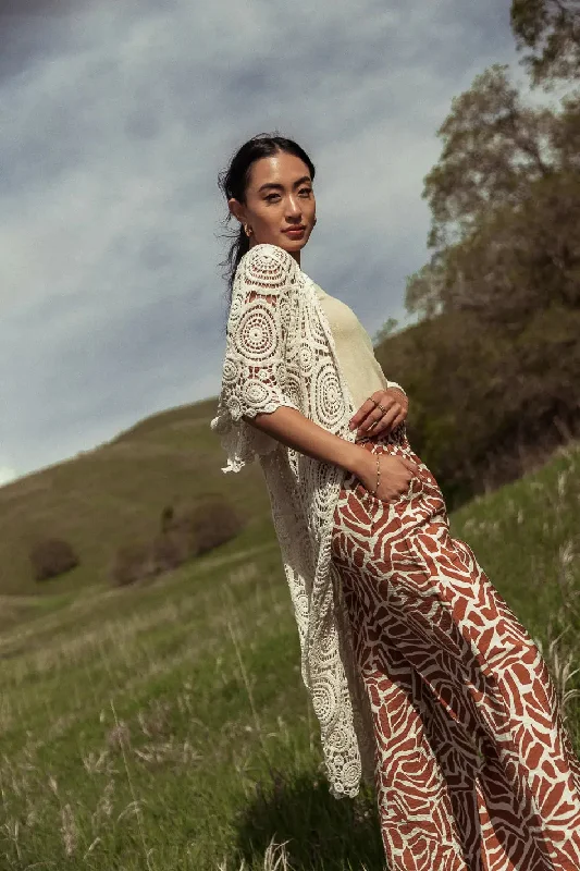 Rina Crocheted Kimono in Ivory