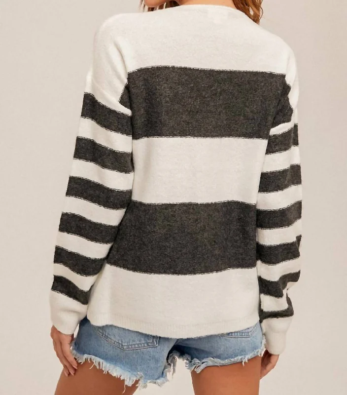 sage-v-neck-striped-sweater-in-charcoal