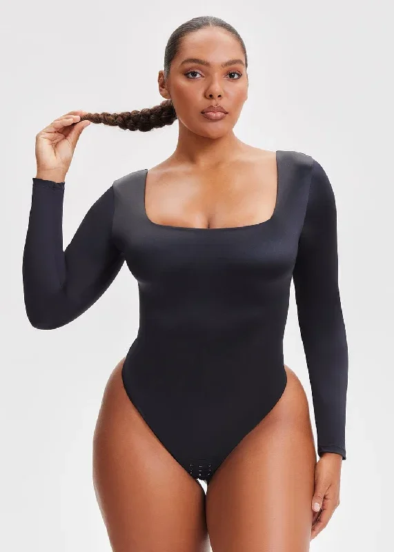 SatinSculpt Long Sleeve Shaping Bodysuit