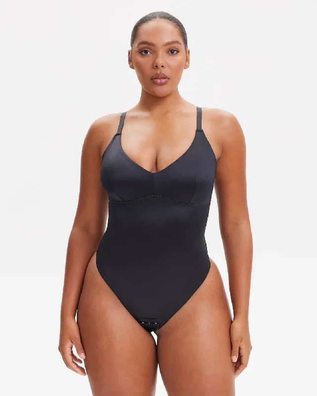 SatinSculpt Adjustable Strap Shaping Bodysuit