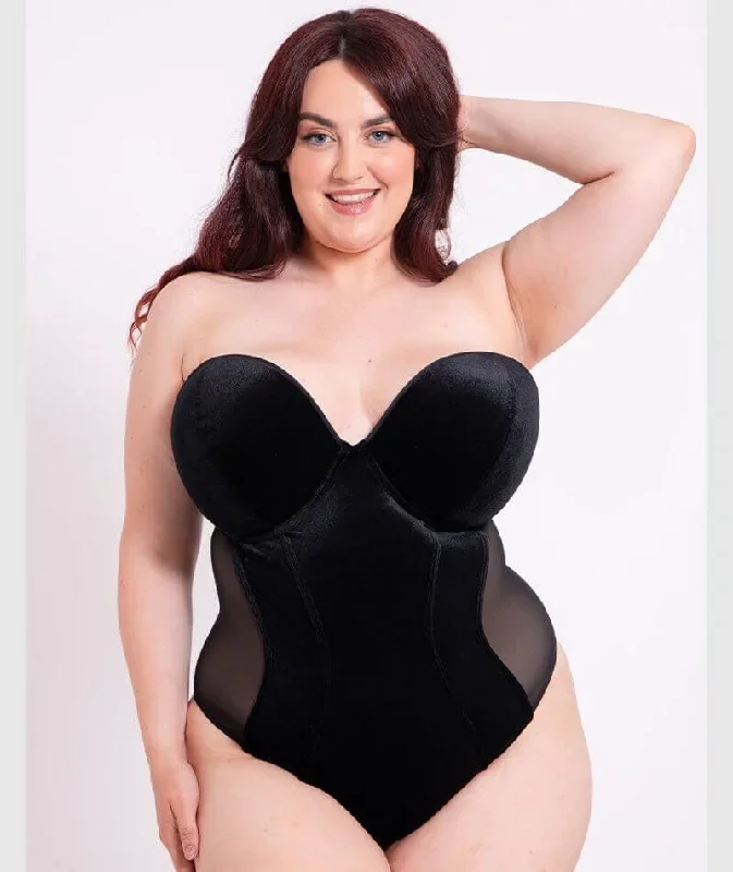 scantilly-icon-plunge-strapless-padded-bodysuit-black