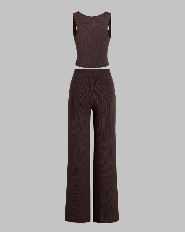 set-of-two-ruched-square-neck-crop-top-with-trouser-in-dark-brown-1