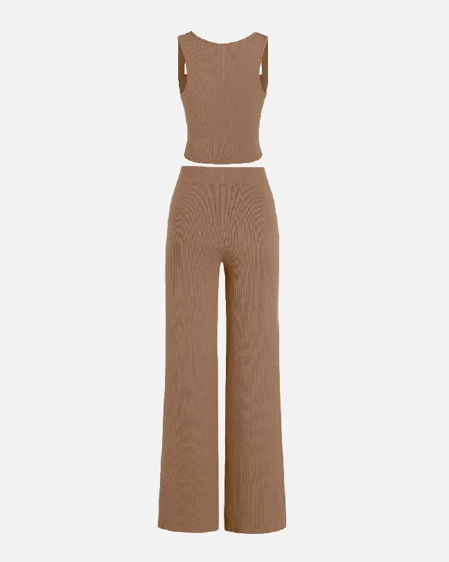 set-of-two-ruched-square-neck-crop-top-with-trouser-in-light-brown