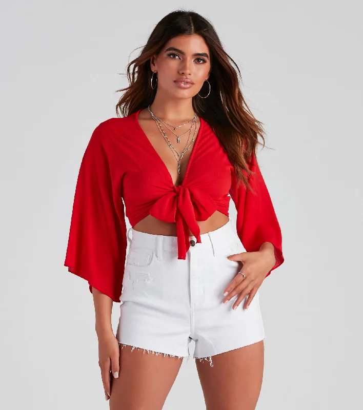 Set Sail Tie-Front Crop Top