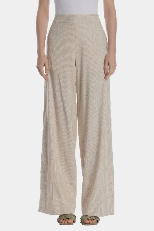 Striped Linen Wide Leg Pants