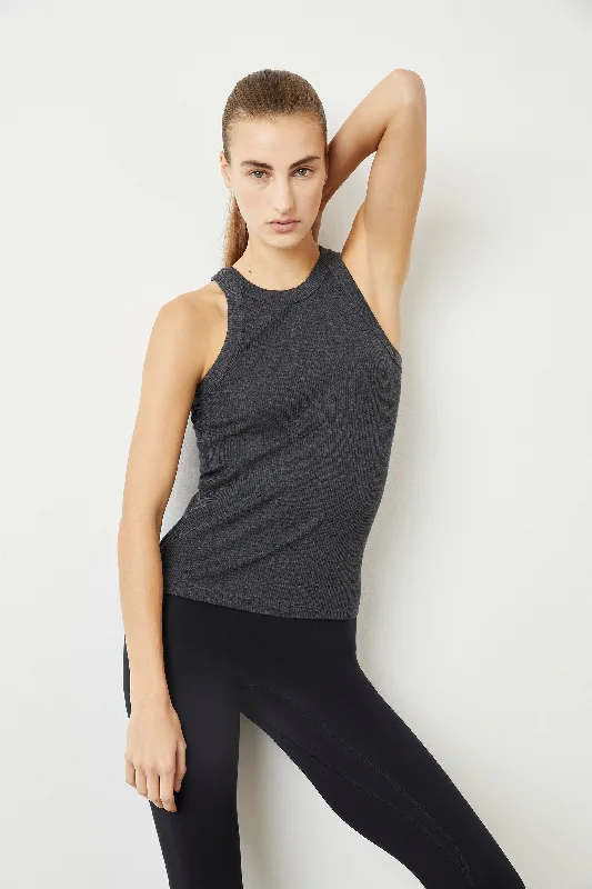 Rivington Ribbed Tank - Charcoal Heather