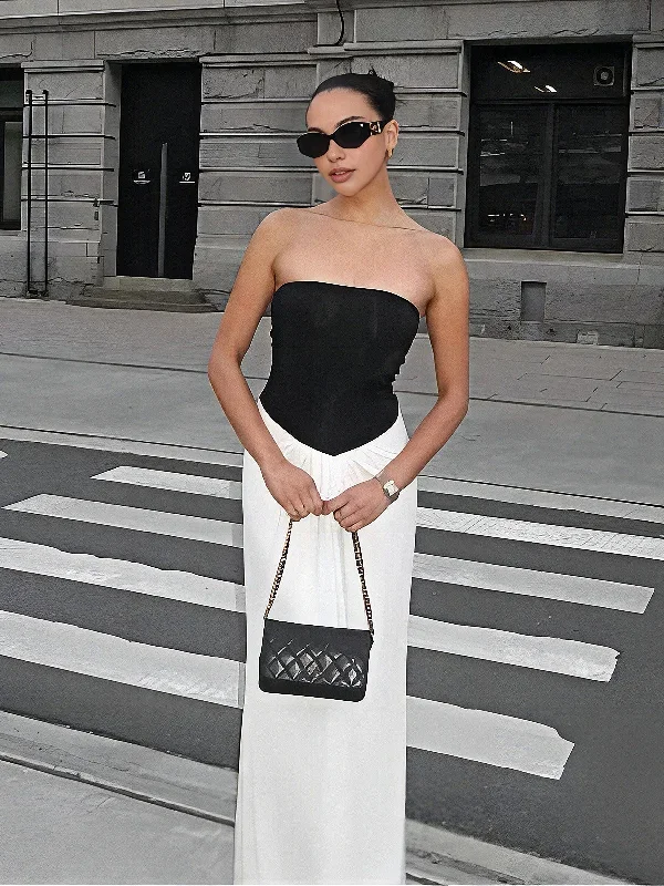 two-tone-backless-tube-long-dress