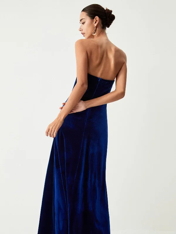 velvet-bustier-tube-long-dress