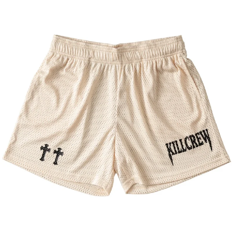 VENTED MESH SHORTS MEDIEVAL - CREAM / BLACK