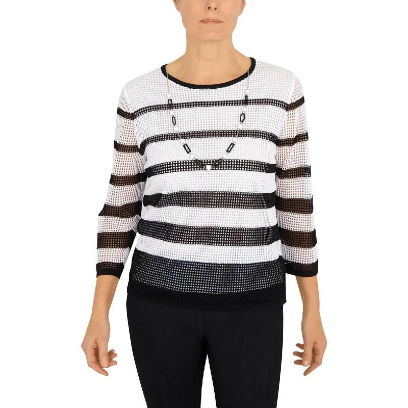 womens-striped-viscose-pullover-sweater