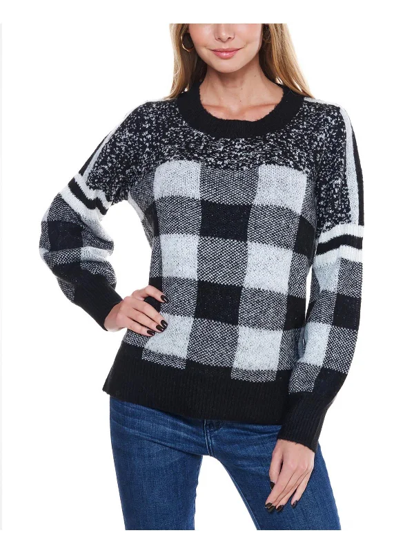 Womens Winter Plaid Pullover Sweater